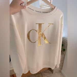 USED Calvin Klein Jean Ladies  Sequin Crewneck sweater